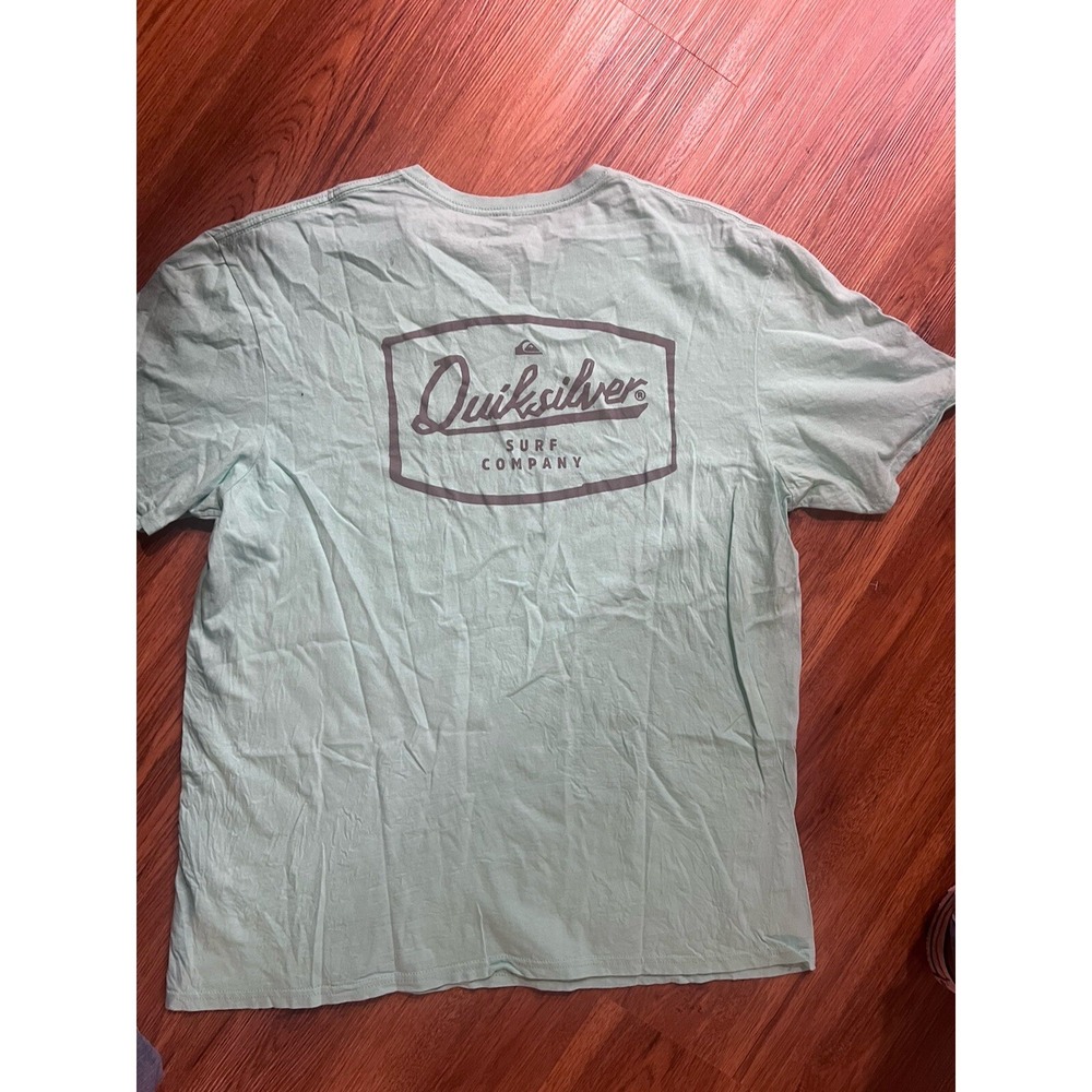 Quiksilver‎ Shirt Mens XLarge Light Blue Logo On Back, Regular Fit
